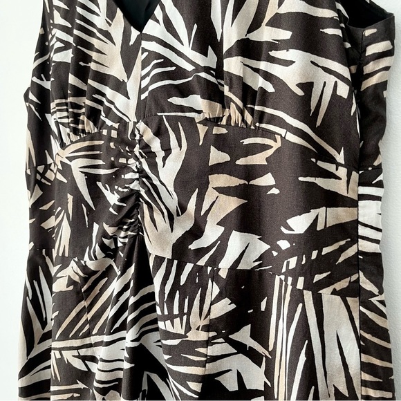 Louben Tropical Leaf Print Sleeveless Dress Size 16 - Picture 6 of 13